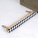 Black and White Checkerboard Resin and Wood Door Handle - 8.5 Inch